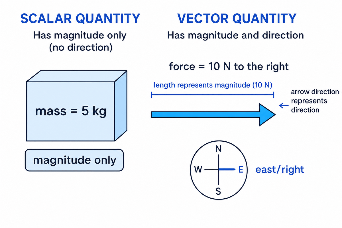 Scalar and vector quantities - GCSE Physics Revision Guide | Maths Genie